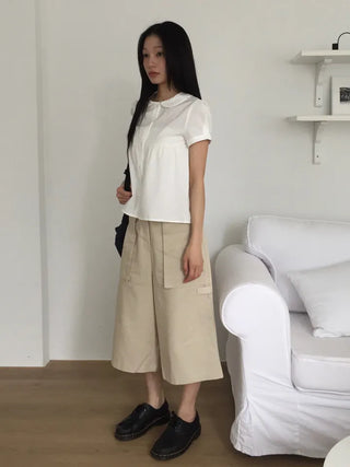 Cargo Wide Pants Straight Fit Vintage Look Workwear Daily