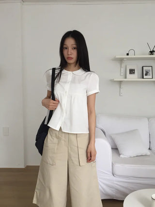 Cargo Wide Pants Straight Fit Vintage Look Workwear Daily