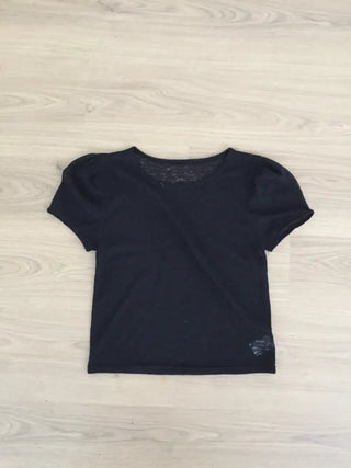 Puff Sleeve Short Sleeve T-shirt, Slim Fit, Delicate Look, Daily