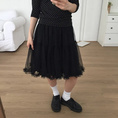 Tiered Mini Tulle Skirt Voluminous Fit Balletcore Vintage Kitsch Look