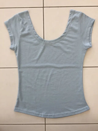 Summer Short Sleeve U-Neck T-Shirt Slim Fit Mini Short Sleeve Daily Look