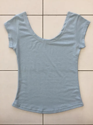Summer Short Sleeve U-Neck T-Shirt Slim Fit Mini Short Sleeve Daily Look