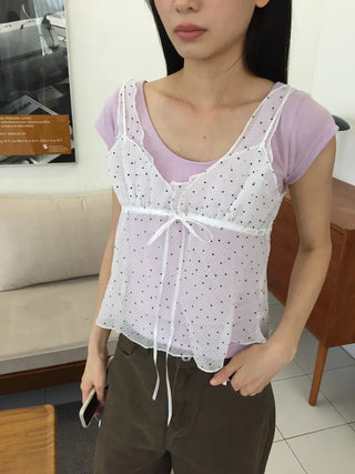 Summer Short Sleeve U-Neck T-Shirt Slim Fit Mini Short Sleeve Daily Look