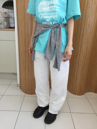 Summer Linen Wide Pants Elastic String Long Pants Delicate Fit Vacation Look Daily