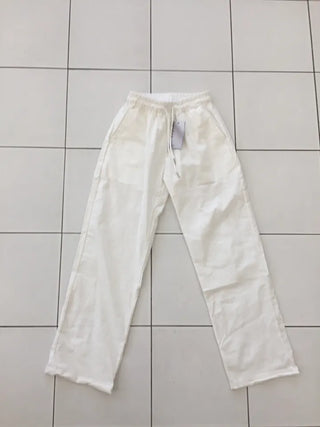 Summer Linen Wide Pants Elastic String Long Pants Delicate Fit Vacation Look Daily