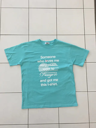 Summer Cotton New York Heart Lettering Short Sleeve T-shirt Oversized Boxy Fit Hip Cover Casual Chic
