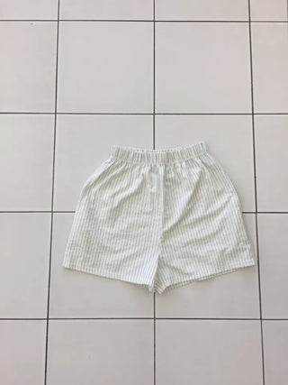 Summer Cotton Striped Elastic Shorts Shorts Homewear One-mile Wear 34 Length Pajamas