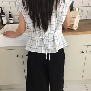 Summer Cotton Bermuda Pants Wide Fit Knee-length Skirt Pants Pintuck Boyfit Daily Look