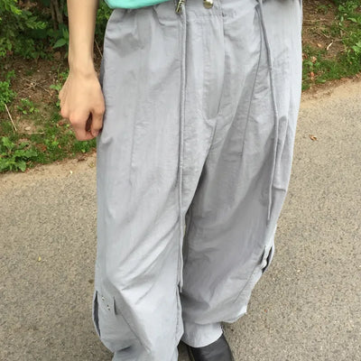 Summer Rustling Cargo Wide Balloon Pants Effortless Chic Gorpcore Look