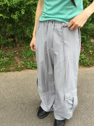Summer Rustling Cargo Wide Balloon Pants Effortless Chic Gorpcore Look