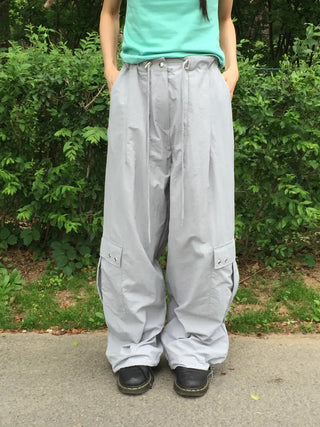 Summer Rustling Cargo Wide Balloon Pants Effortless Chic Gorpcore Look