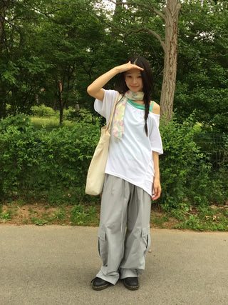 Summer Rustling Cargo Wide Balloon Pants Effortless Chic Gorpcore Look