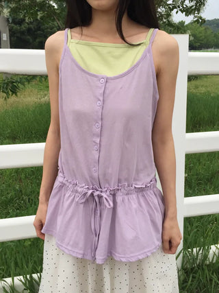 Summer Cotton Frill String Sleeveless Delicate Fit Lovely Date Look