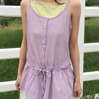 Summer Cotton Frill String Sleeveless Delicate Fit Lovely Date Look