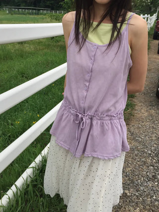 Summer Cotton Frill String Sleeveless Delicate Fit Lovely Date Look