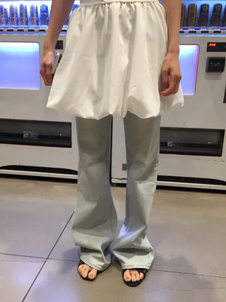Summer All-Season Light Wash Denim Pants Long Wide Fit Y2K Daily Layered Look Jeans