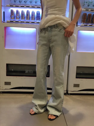 Summer All-Season Light Wash Denim Pants Long Wide Fit Y2K Daily Layered Look Jeans