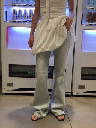 Summer All-Season Light Wash Denim Pants Long Wide Fit Y2K Daily Layered Look Jeans