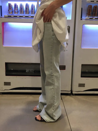 Summer All-Season Light Wash Denim Pants Long Wide Fit Y2K Daily Layered Look Jeans