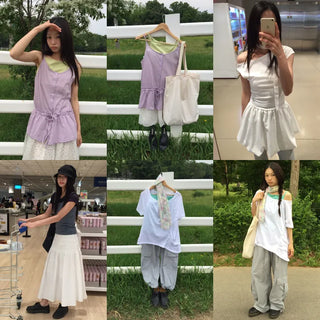 Summer All-Season Light Wash Denim Pants Long Wide Fit Y2K Daily Layered Look Jeans