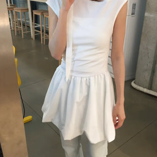 Summer Cotton Scarf Set Off-shoulder Mini Dress Balloon Fit Festival Party Unique Look