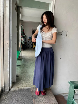 Summer Stretch Shirred T-shirt, Slim Fit, Standard Length, Balletcore, Innocent & Glamorous, Date Look, Resort Look