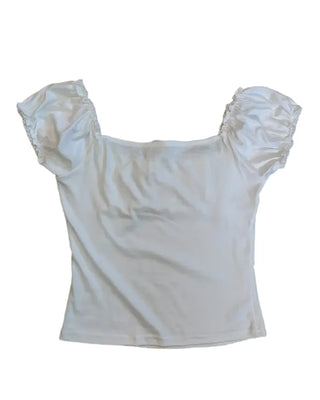 Summer Stretch Shirred T-shirt, Slim Fit, Standard Length, Balletcore, Innocent & Glamorous, Date Look, Resort Look
