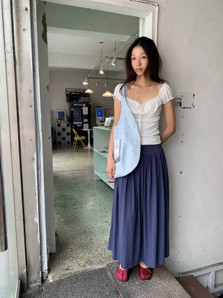 Summer Stretch Shirred T-shirt, Slim Fit, Standard Length, Balletcore, Innocent & Glamorous, Date Look, Resort Look