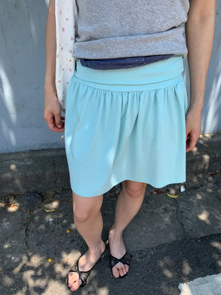 Summer flowy yoke shirred mini skirt flare short balletcore kitsch Y2K casual look daily look