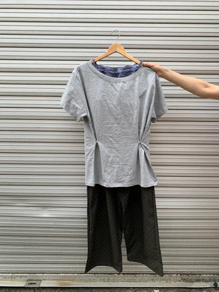 Summer Cotton Off-shoulder Short-sleeve T-shirt Midi Length Vintage Kitsch Asymmetrical Daily Look Casual Look
