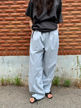 Summer Cotton Dot Wide Pants Long Length Vintage Kitsch Elastic Waist Homewear Casual Look Travel Look