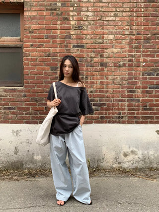 Summer Cotton Dot Wide Pants Long Length Vintage Kitsch Elastic Waist Homewear Casual Look Travel Look