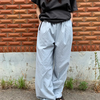 Summer Cotton Dot Wide Pants Long Length Vintage Kitsch Elastic Waist Homewear Casual Look Travel Look
