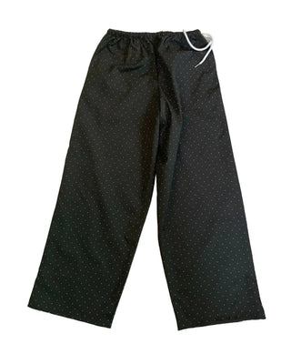 Summer Cotton Dot Wide Pants Long Length Vintage Kitsch Elastic Waist Homewear Casual Look Travel Look
