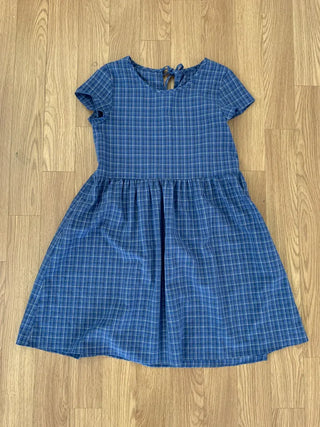 Summer Cotton Check Dress Loose Fit Midi Length Vintage Amekaji Mori Girl Casual Look Picnic Look