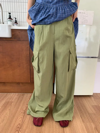 Summer rustling cargo pants wide long length Amekaji Gorpcore Kitsch casual look camping look
