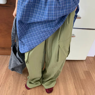 Summer rustling cargo pants wide long length Amekaji Gorpcore Kitsch casual look camping look