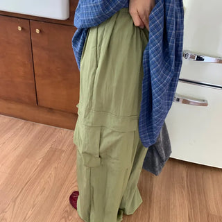 Summer rustling cargo pants wide long length Amekaji Gorpcore Kitsch casual look camping look