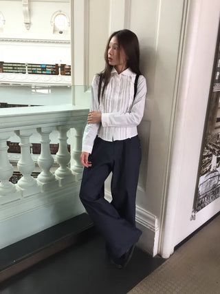 Wide Striped Denim Pants