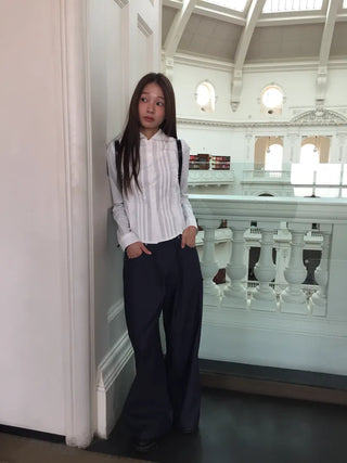 Wide Striped Denim Pants