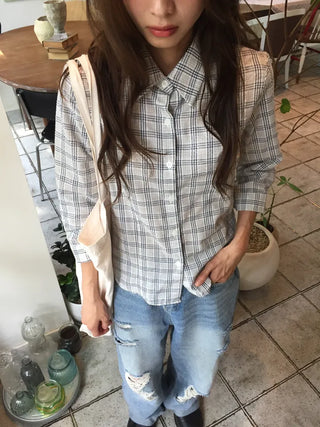 Stylish Check Shirt Loose Fit Shirt