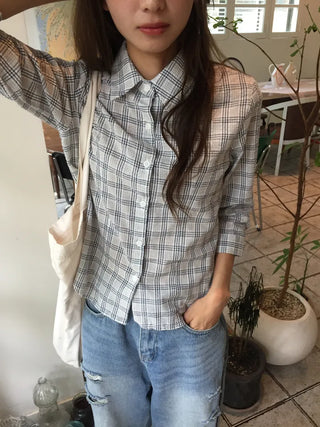Stylish Check Shirt Loose Fit Shirt
