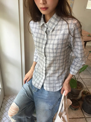 Stylish Check Shirt Loose Fit Shirt