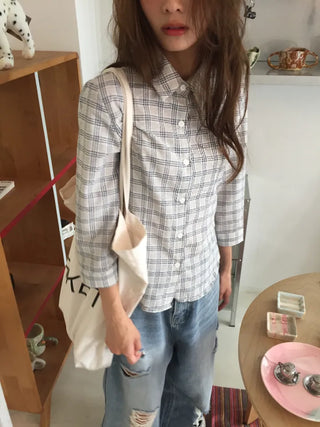 Stylish Check Shirt Loose Fit Shirt