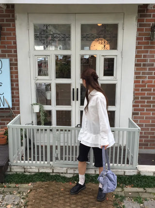 Delicate mood striped frill shirt