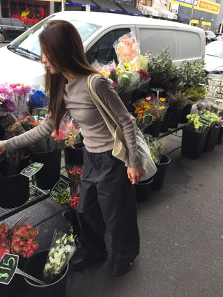 Women's boat neck white long-sleeve t-shirt