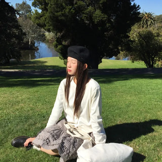 Cropped White Round Neck Knit Cardigan