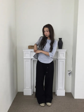 Women's Loose-Fit Wide-Leg Pants, Effortless Chic, Cargo Mood, String Pants