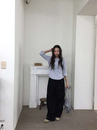 Women's Loose-Fit Wide-Leg Pants, Effortless Chic, Cargo Mood, String Pants