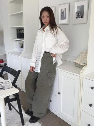 Vintage Mood Cargo Wide Pants